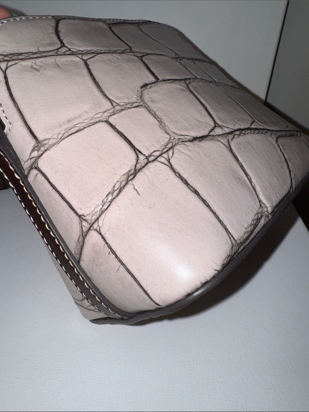Dooney & Bourke Denison Domed Crossbody Bag Croc Embossed Leather - Picture 8 of 16
